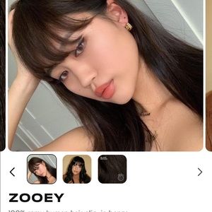 Insert Name Here Zooey Clip In Bangs in Black Brown